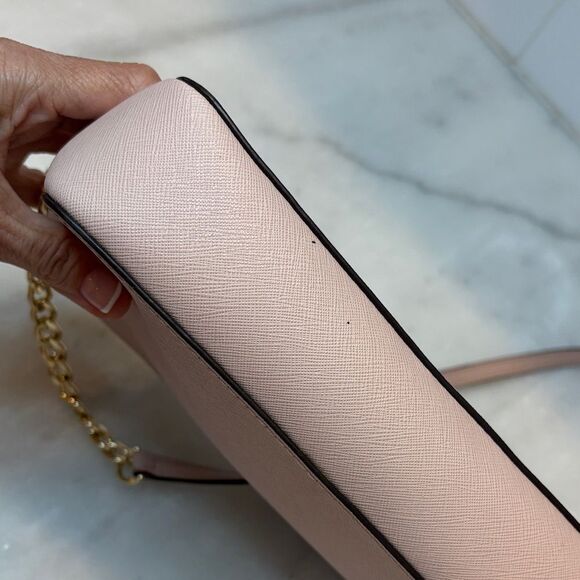 Michael Kors Bag Crossbody Purse Handbag Leather Cynthia Pink Chain Satchel Bag - Picture 8 of 16